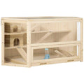 3 Tier Wooden Hamster Cage Small Animal House with Slide J620352