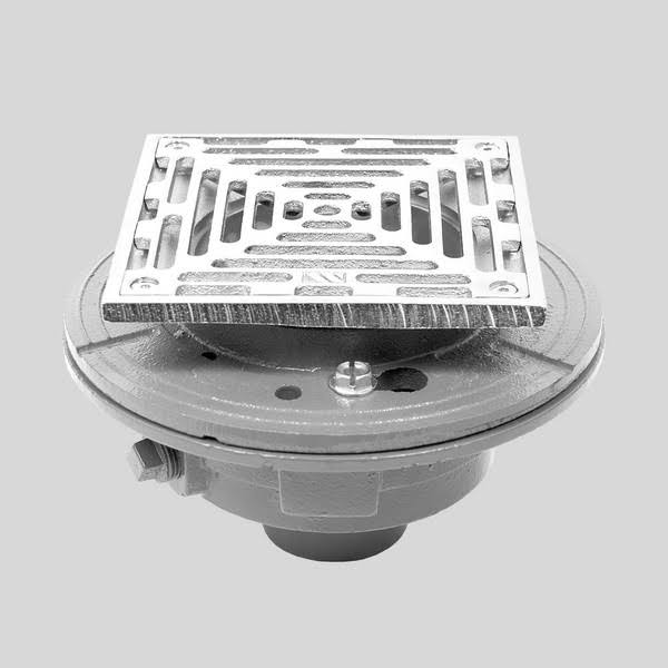 6x22 Cast Iron Floor Drain with Solid Nickel Bronze Top X96297
