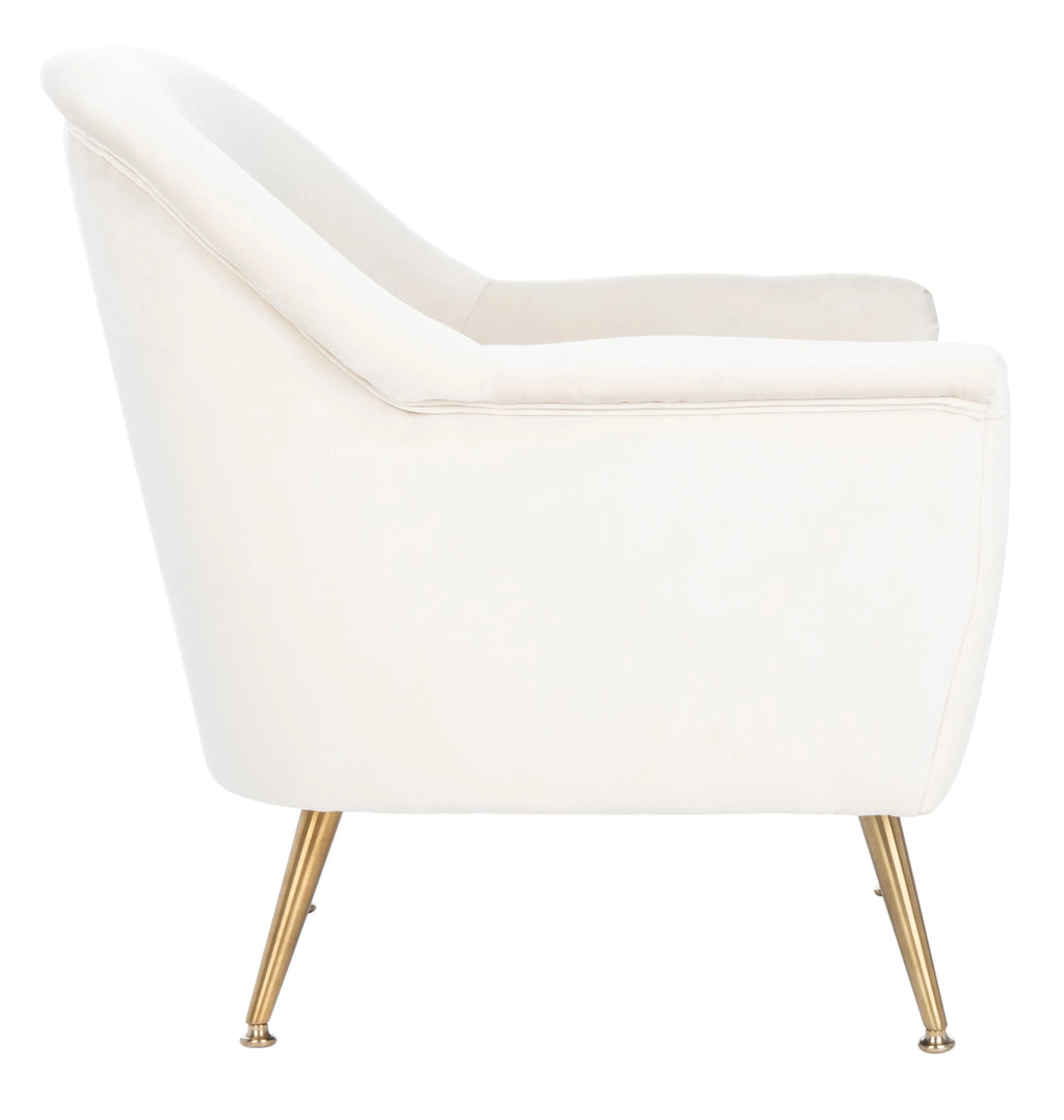 Ivory Velvet Upholstered Arm Chairs C672