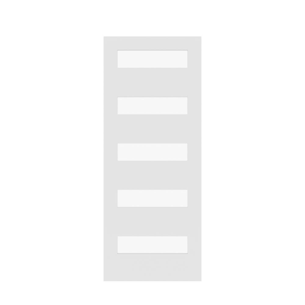 28 in. x 80 in. 5 Lite Solid Core MDF Interior Door Slab R57222