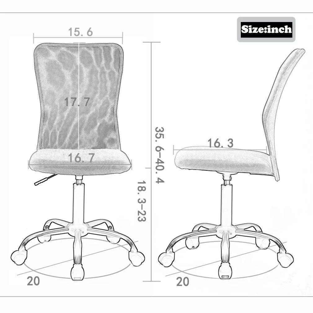 Pink Mesh Ergonomic Office Chair No Arms D986